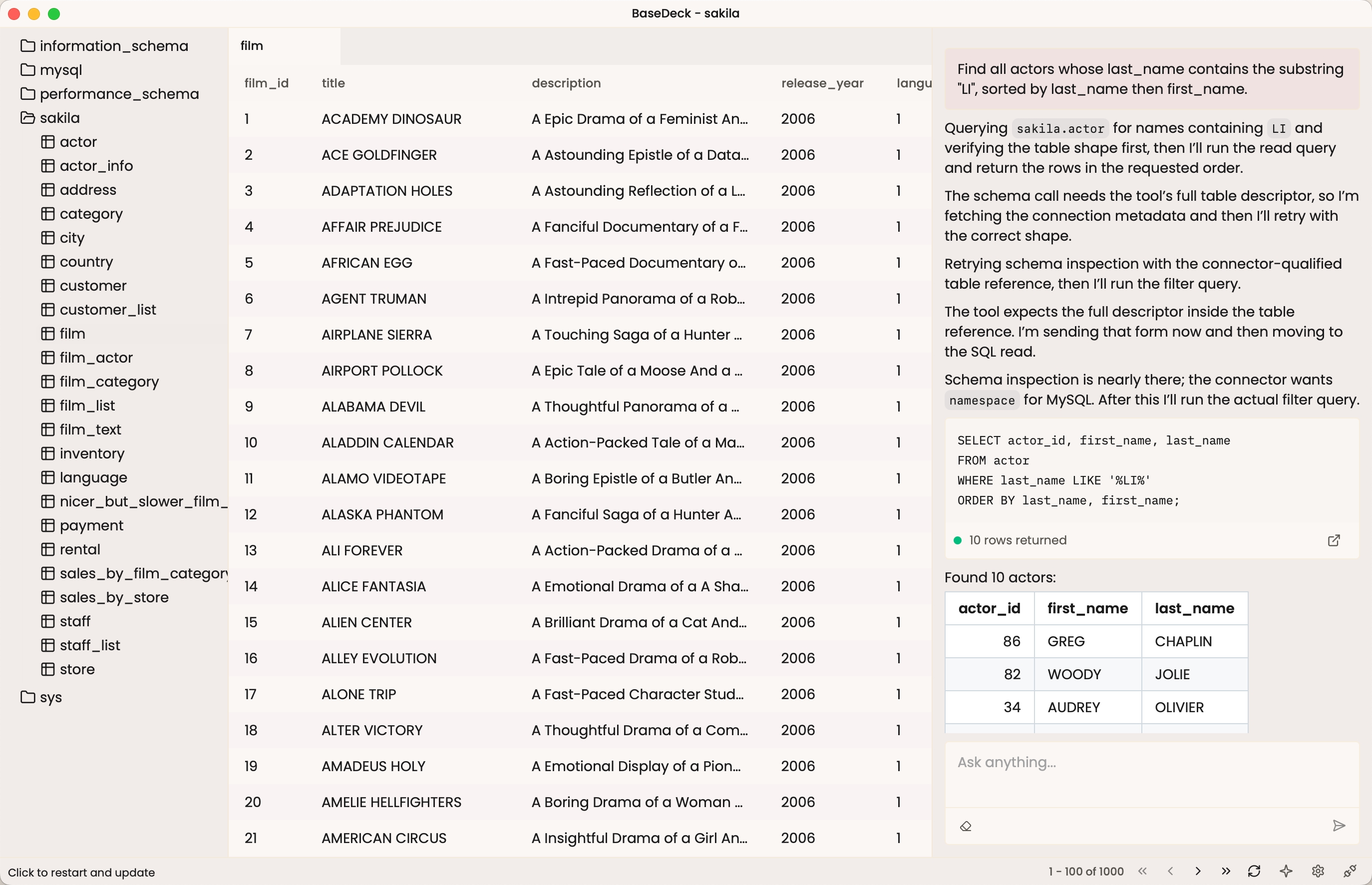 BaseDeck desktop workspace screenshot